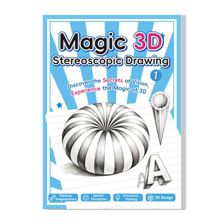 Libro di disegno stereoscopico 3D in edizione inglese