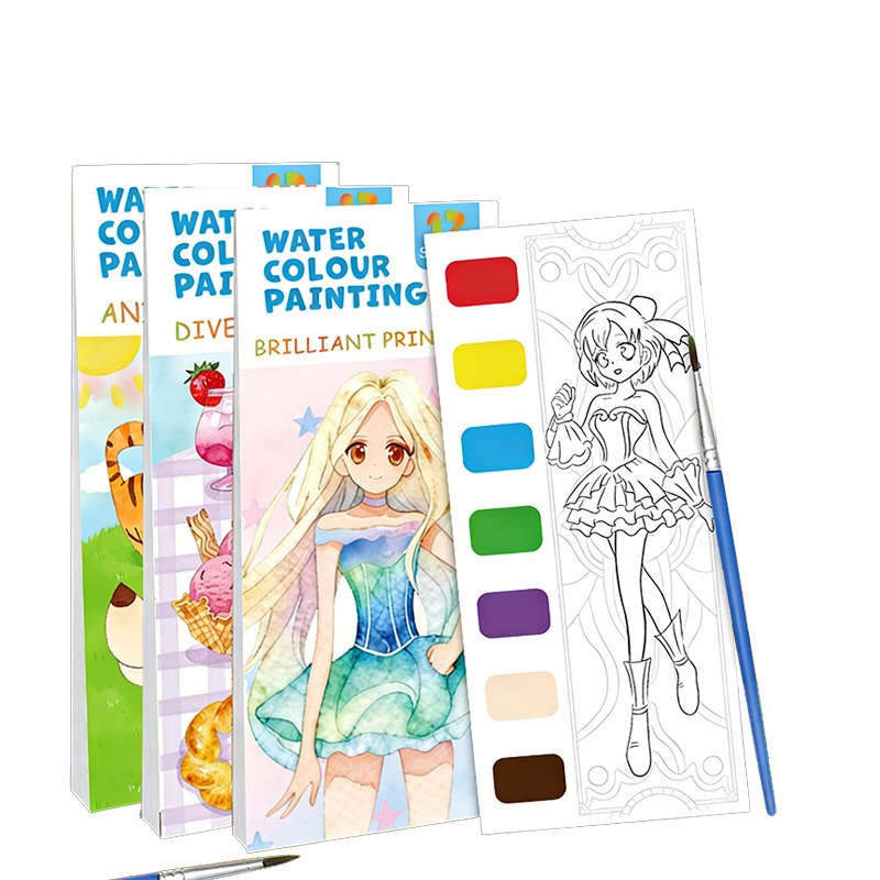 Libro di pittura ad acquerello con copertina rigida e vernice incorporata